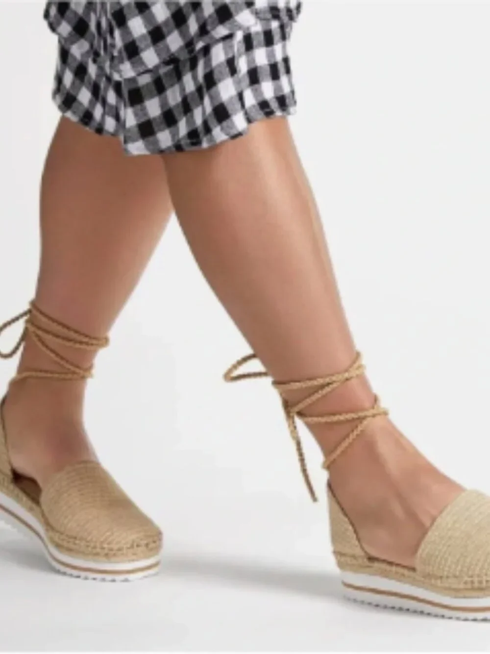 J Lo Lace-Up Espadrilles 6.5